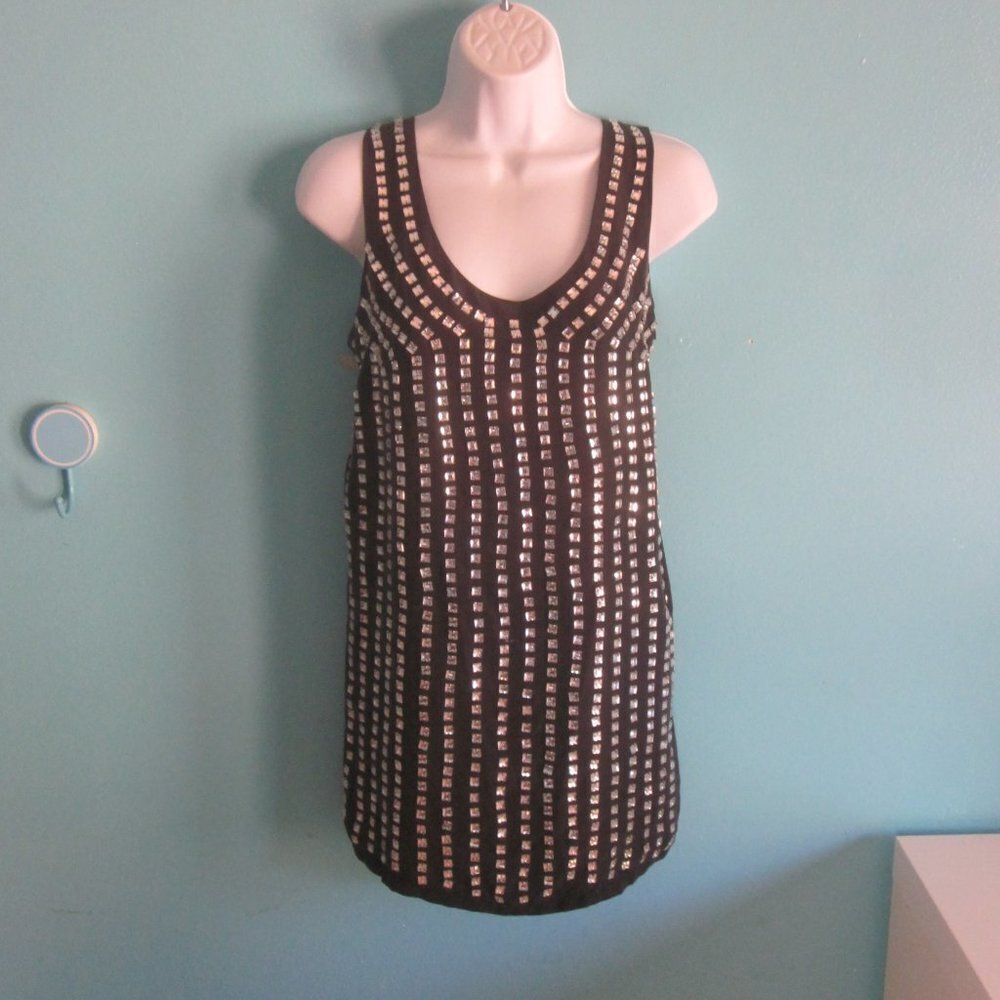 TOV Holy Womens Size S / 38 Black Embellished Tank Dress Like New Condition